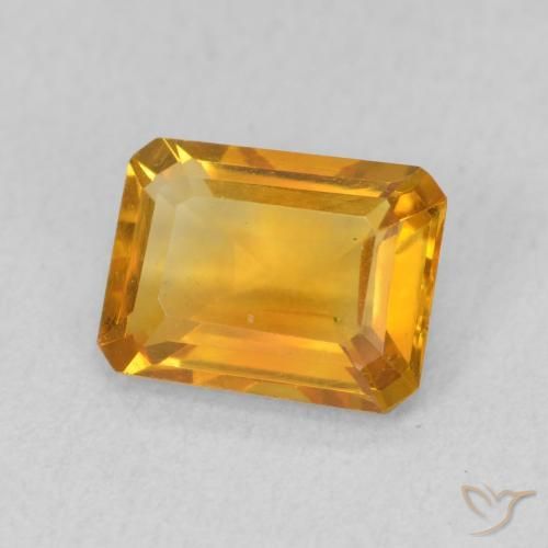 Citrine Or orange foncé naturelle Octogone / coupe Émeraude, 1.34 ct, VVS