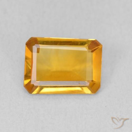 0.93ct Naturel Or orange foncé Citrine, Taille émeraude, VVS