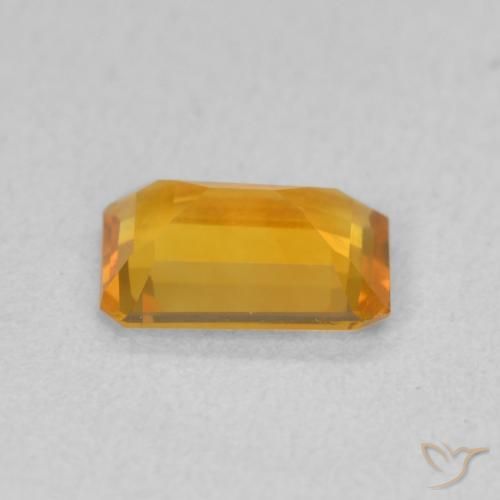 Citrine Or orange foncé naturelle Octogone / coupe Émeraude, 0.93 ct, VVS