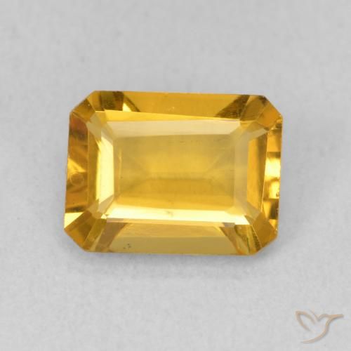 1.35ct Naturel Orange doré profond Citrine, Taille émeraude, VVS-VS