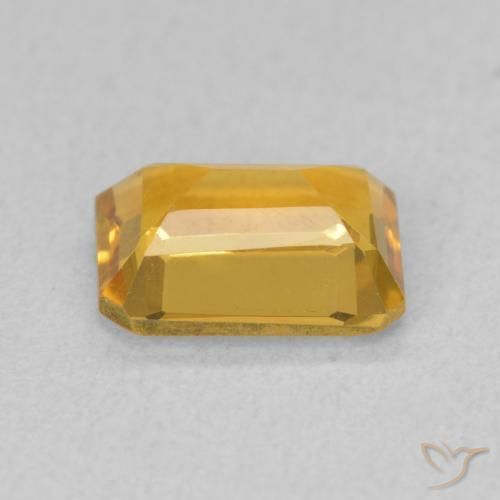 Citrine Orange doré profond naturelle Octogone / coupe Émeraude, 1.35 ct, VVS-VS