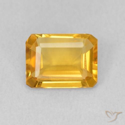 1.03ct Naturel Orange Doré Citrine, Taille émeraude, VVS-VS