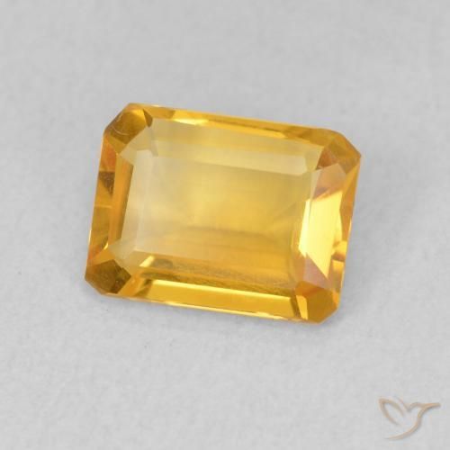 Citrine Orange Doré naturelle Octogone / coupe Émeraude, 1.03 ct, VVS-VS