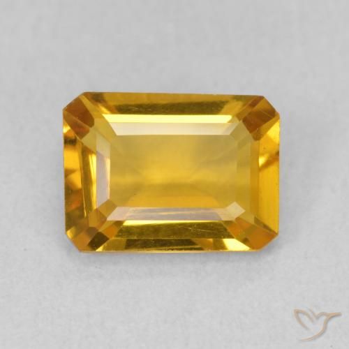 1.29ct Naturel Doré foncé Citrine, Taille émeraude, VVS-VS