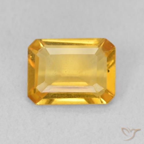 1.24ct Naturel Doré moyen Citrine, Taille émeraude, VVS-VS
