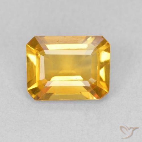 1.29ct Naturel Doré moyen Citrine, Taille émeraude, VVS-VS