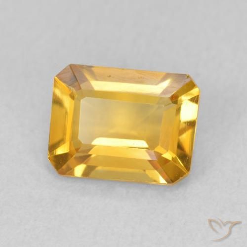 Citrine Doré moyen naturelle Octogone / coupe Émeraude, 1.29 ct, VVS-VS