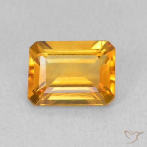 1.42ct Naturel Or orange foncé Citrine, Taille émeraude, VVS