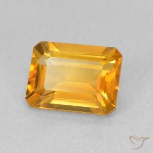 Citrine Or orange foncé naturelle Octogone / coupe Émeraude, 1.42 ct, VVS