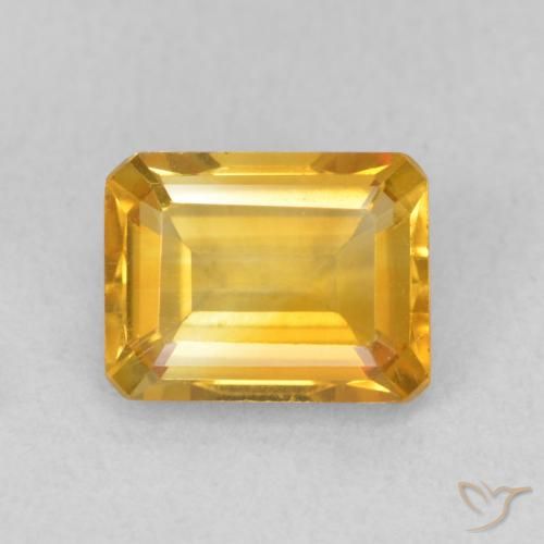 1.48ct Naturel Doré moyen Citrine, Taille émeraude, VVS