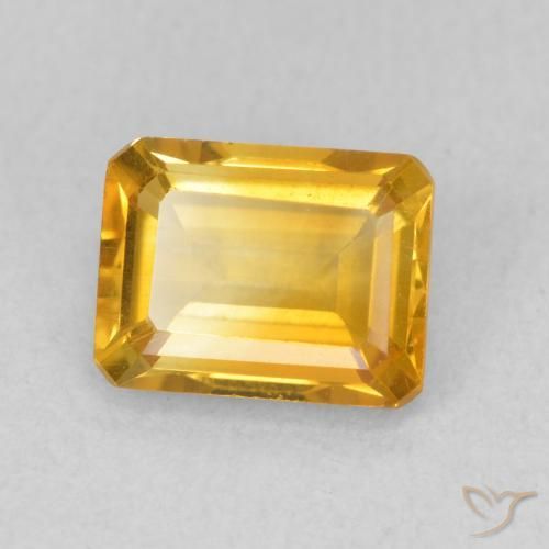 Citrine Doré moyen naturelle Octogone / coupe Émeraude, 1.48 ct, VVS
