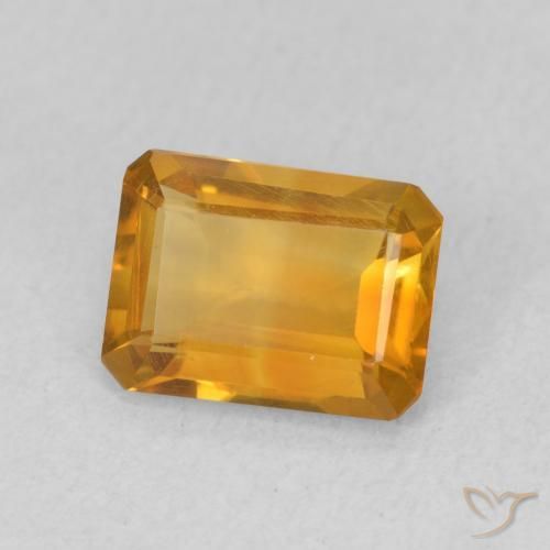 Citrine Doré-orange foncé naturelle Octogone / coupe Émeraude, 1.12 ct, VVS-VS