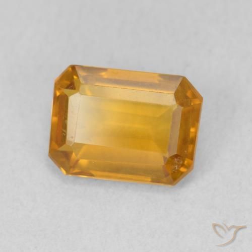 Citrine Doré-orange foncé naturelle Octogone / coupe Émeraude, 1.21 ct, VVS-VS