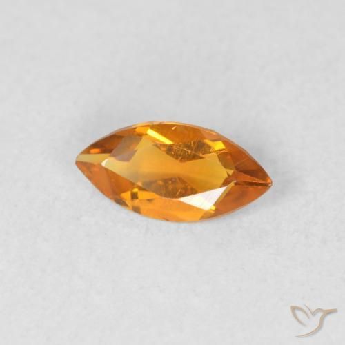 Citrine Abricot orange naturelle Marquise, 0.40 ct, VVS-VS