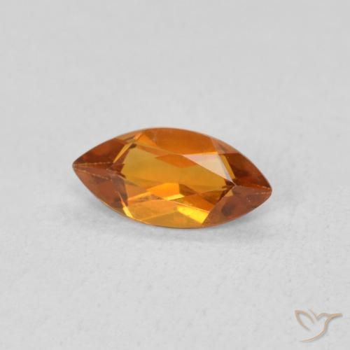 Citrine Abricot orange naturelle Marquise, 0.51 ct, VS