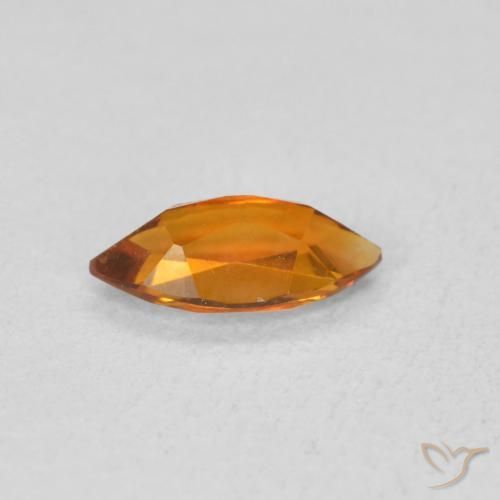 Citrine Abricot orange naturelle Marquise, 0.51 ct, VS