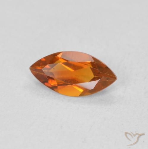 Citrine Orange terreux naturelle Marquise, 0.52 ct, VS