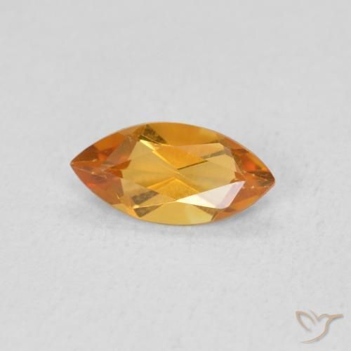 Citrine Orange moyen naturelle Marquise, 0.46 ct, VS
