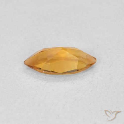 Citrine Orange moyen naturelle Marquise, 0.46 ct, VS