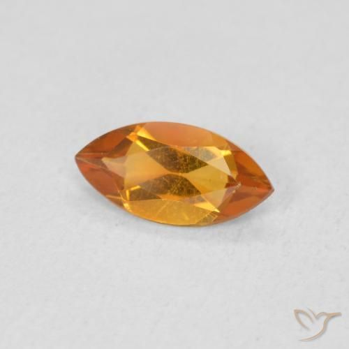 Citrine Abricot orange naturelle Marquise, 0.48 ct, VS