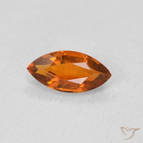 Citrine Orange foncé naturelle Marquise, 0.56 ct, VVS-VS