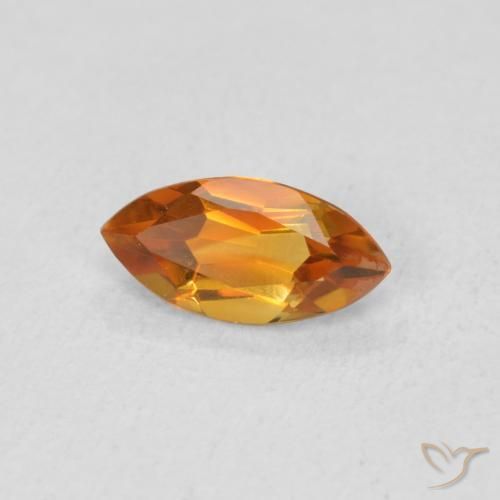 Citrine Orange moyen naturelle Marquise, 0.56 ct, VVS-VS