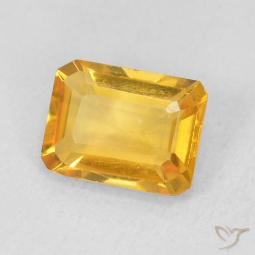 Citrine Or moyen naturelle Octogone / coupe Émeraude, 1.44 ct, VVS