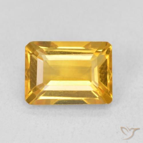 1.45ct Naturel Orange doré profond Citrine, Taille émeraude, VVS