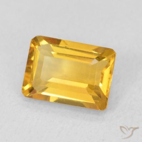 Citrine Orange doré profond naturelle Octogone / coupe Émeraude, 1.45 ct, VVS