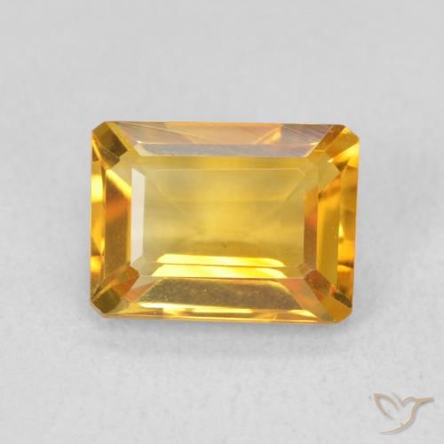 1.39ct Naturel Doré foncé Citrine, Taille émeraude, VVS