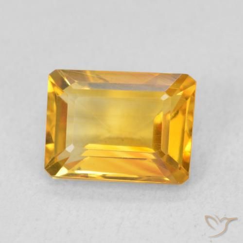 Citrine Doré foncé naturelle Octogone / coupe Émeraude, 1.39 ct, VVS