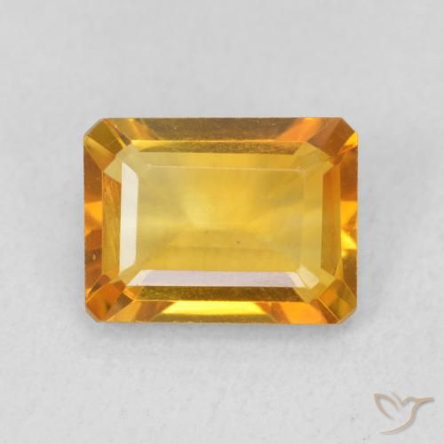 1.41ct Naturel Doré-orange foncé Citrine, Taille émeraude, VVS