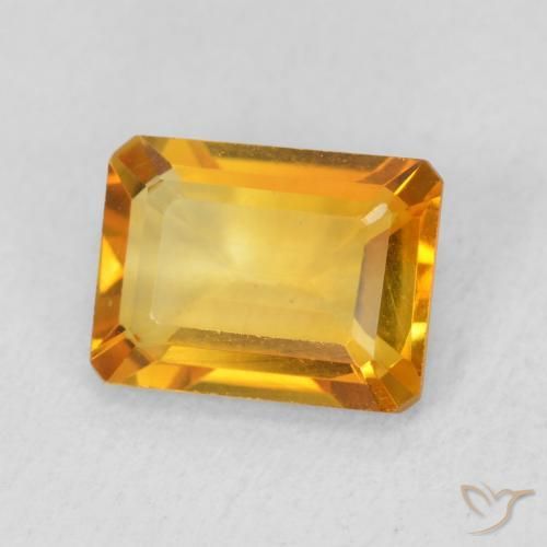 Citrine Doré-orange foncé naturelle Octogone / coupe Émeraude, 1.41 ct, VVS