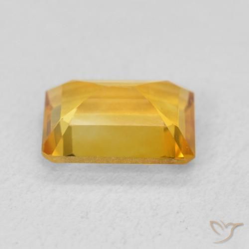 Citrine Doré-orange foncé naturelle Octogone / coupe Émeraude, 1.41 ct, VVS