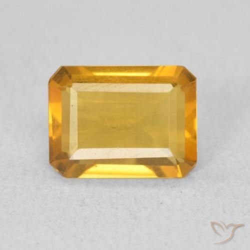1.06ct Naturel Doré foncé Citrine, Taille émeraude, VVS