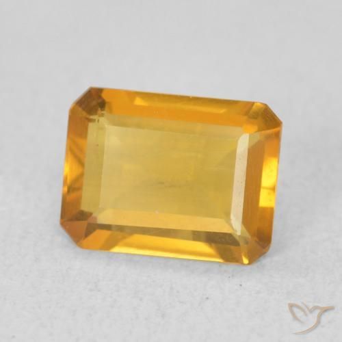Citrine Doré foncé naturelle Octogone / coupe Émeraude, 1.06 ct, VVS