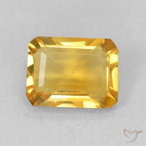 1.46ct Naturel Or moyen Citrine, Taille émeraude, VVS