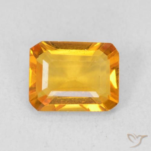 1.23ct Naturel Doré-orange foncé Citrine, Taille émeraude, VVS