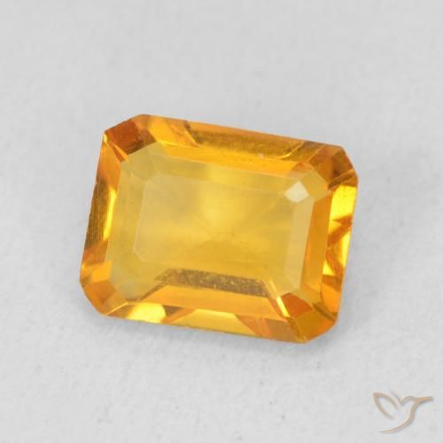 Citrine Doré-orange foncé naturelle Octogone / coupe Émeraude, 1.23 ct, VVS