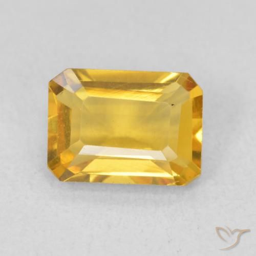 1.30ct Naturel Or moyen Citrine, Taille émeraude, VVS