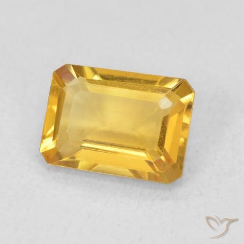 Citrine Orange doré profond naturelle Octogone / coupe Émeraude, 1.24 ct, VVS