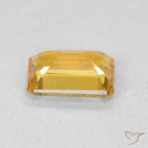 Citrine Orange doré profond naturelle Octogone / coupe Émeraude, 1.24 ct, VVS