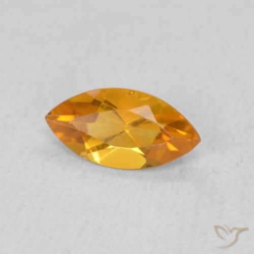 Citrine Abricot orange naturelle Marquise, 0.47 ct, VVS-VS