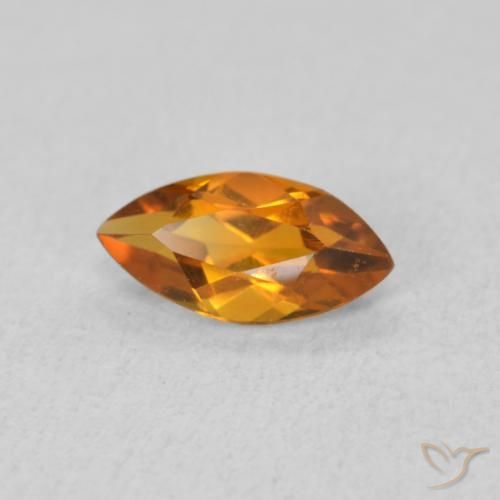 Citrine Abricot orange naturelle Marquise, 0.54 ct, VVS-VS