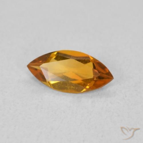 Citrine Orange moyen naturelle Marquise, 0.40 ct, VS