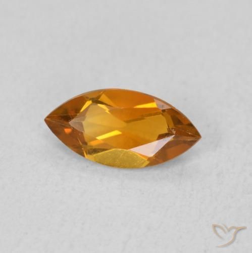 Citrine Orange foncé naturelle Marquise, 0.47 ct, VVS-VS