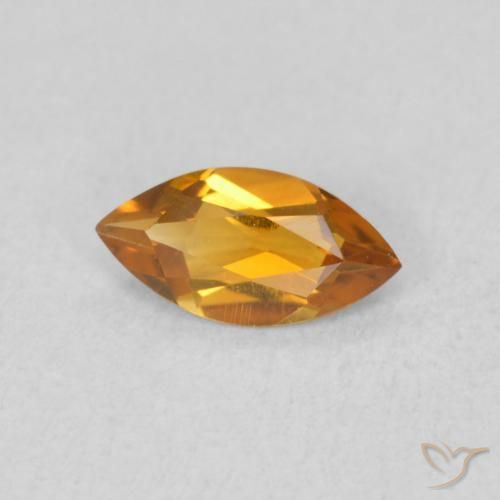 Citrine Orange moyen naturelle Marquise, 0.50 ct, VVS-VS