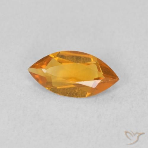 Citrine Orange moyen naturelle Marquise, 0.42 ct, VVS-VS