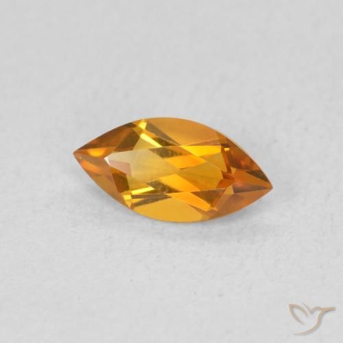Citrine Or orange foncé naturelle Marquise, 0.53 ct, VVS