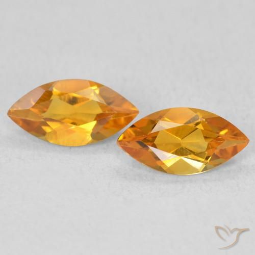 0.96ctw Naturel Or orange foncé Citrine, Marquise, VS